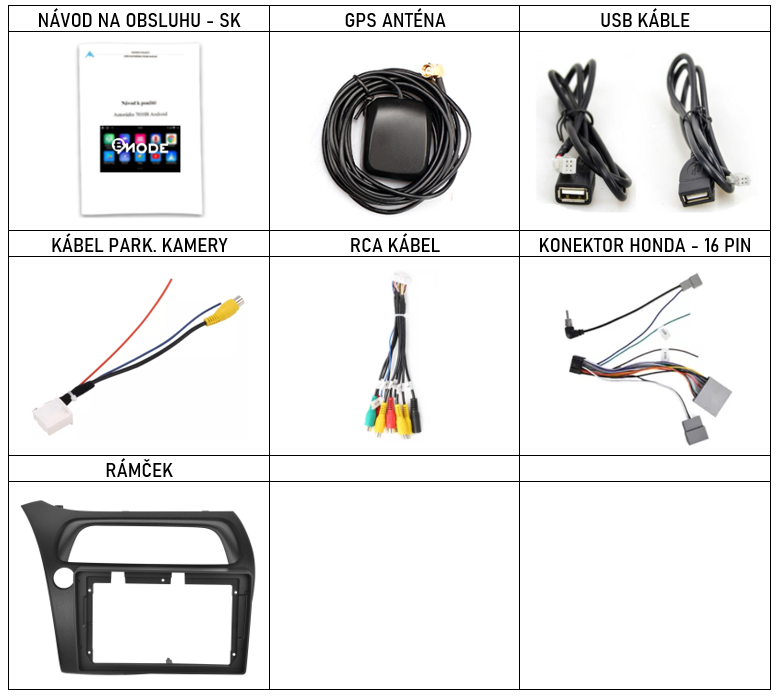 SK Prislusenstvo pre autorádio Bmode n pre Honda Civic 8G s CarPlay AndroidAuto - evtech.sk